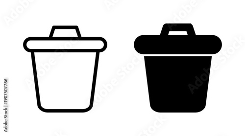Trash icon set vector. trash can icon. delete sign and symbol.