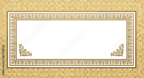 Elegant vintage ornate gold frame with intricate corner details
