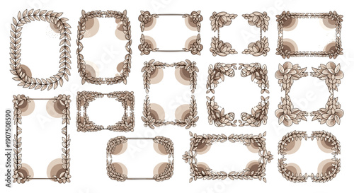 Collection of ornate vintage picture frames with intricate designs