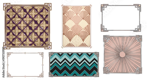 Collection of decorative vintage picture frames with various designs