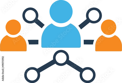 Colorful Social Connections Icon Representing Networking and Collaboration