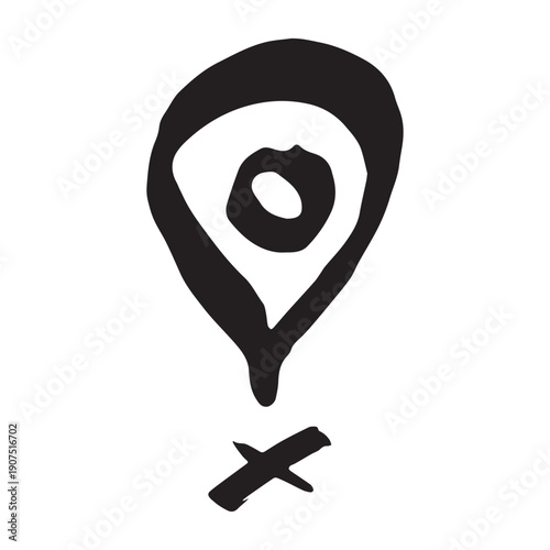 Free Download Hand drawn map pin Map marker pointer sign GPS and mapping tools Location pin symbol Pinpoint clipart in doodle style Single element for web, design - GFXLoad