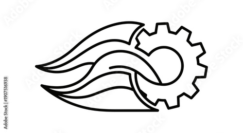 Gear with flame speed icon.