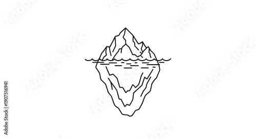 Iceberg Floating in the Ocean Water.