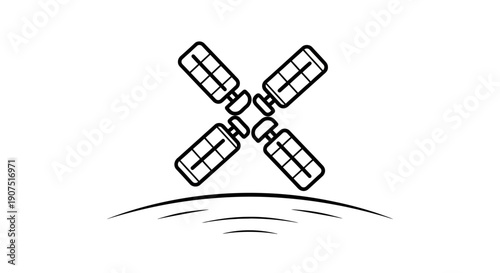 Satellite in Space Orbiting Earth.