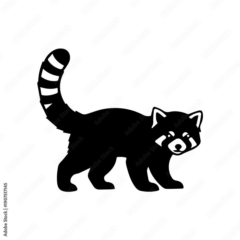 Fototapeta premium Aggressive red panda vector illutrator minimal