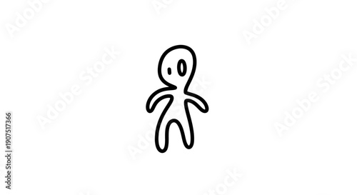Simple stick figure character illustration on white background.