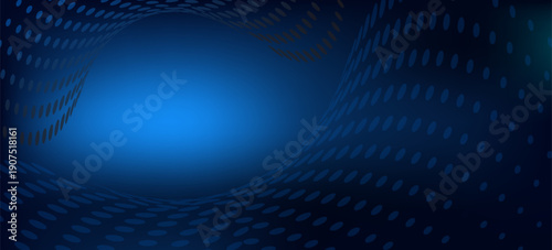 Dot white blue wave light screen gradient texture background. Abstract  technology big data digital background. 3d rendering.