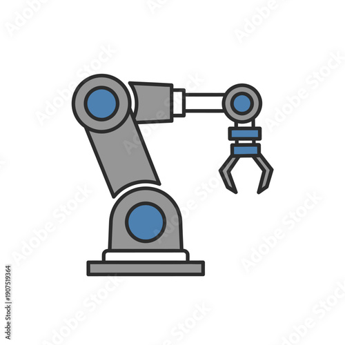 Industrial robotic arm for automated manufacturing and advanced technological processes