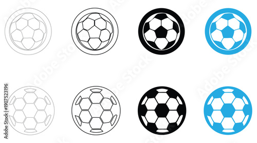 football icon vector set, American football symbol vector, silhouette and line art