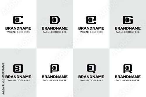 Letters CB DB EB GB OB PB QB RB Monogram Logo Set, symbolizing versatility, structure, and timeless identity