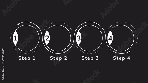 Banking service infographic 4 steps template animation. Financial management. Sequence options 4k video. Animated blank diagram visualization. Process layout empty design element.