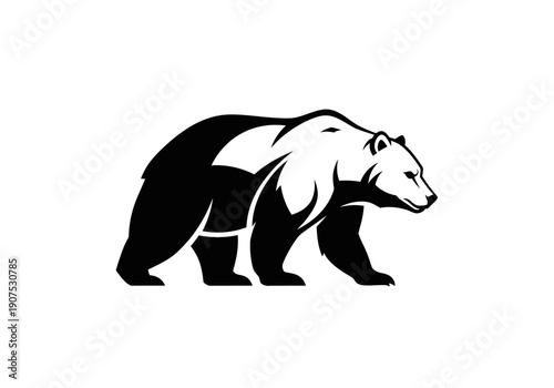Minimalist Bear Silhouette Logo – Strong Wildlife and Outdoor Brand Design