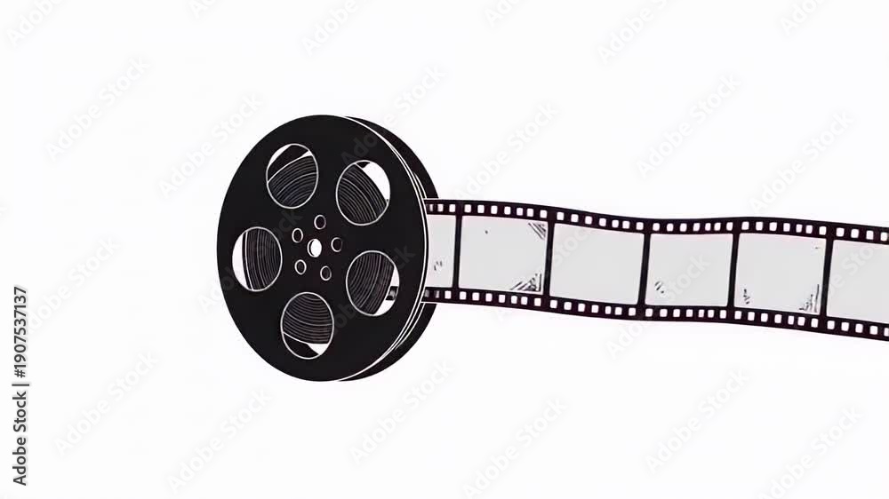 custom made wallpaper toronto digitalVintage Film Reel with Empty Film Strip for Creative Projects.