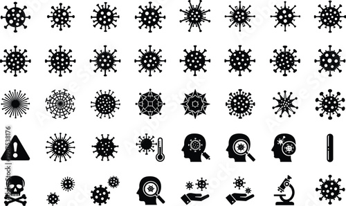 Black Vehicle Silhouette Vector Set Featuring Cars Trucks Buses Motorcycles and Specialized Transport Icons Isolated on White Background for Logistics 