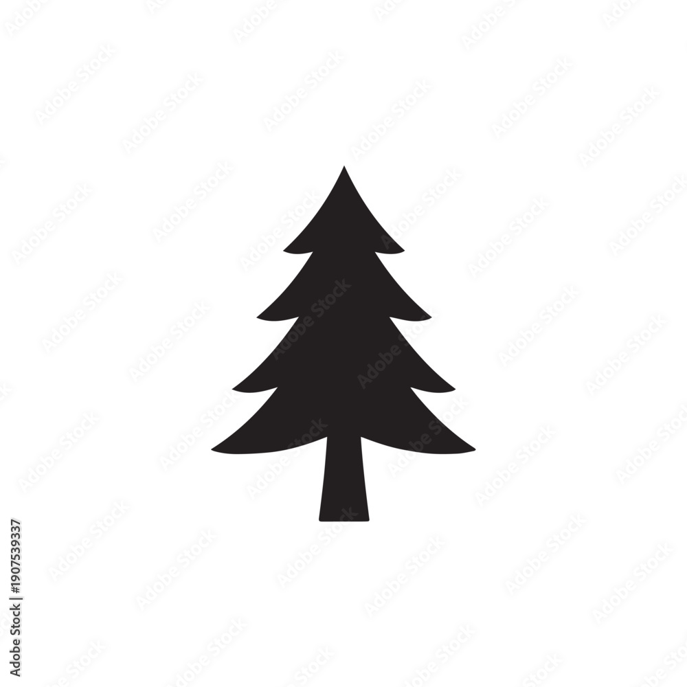Fototapeta premium Pine tree icon silhouette vector design art illustration