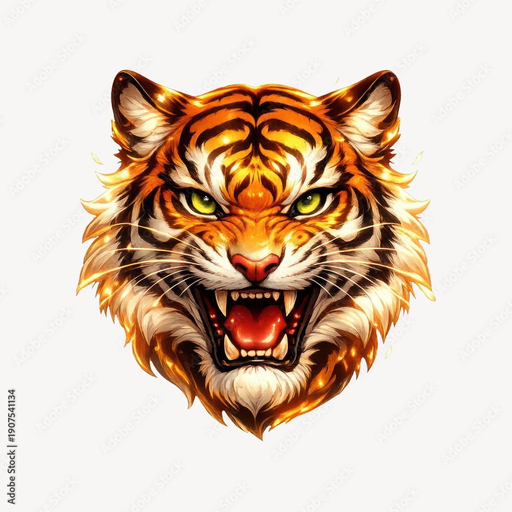 Obraz premium Fierce tiger head illustration
