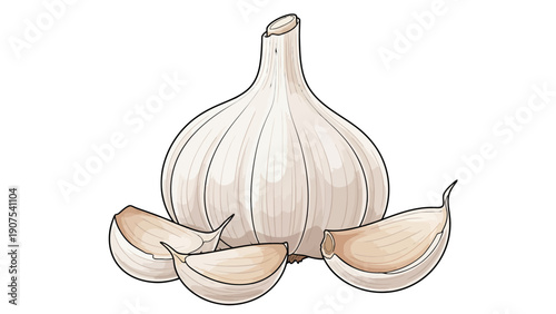 Garlic Bulb and Cloves 3.