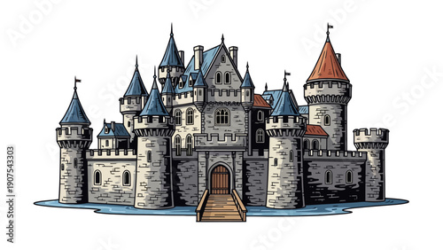 Medieval Castle Architecture Design.