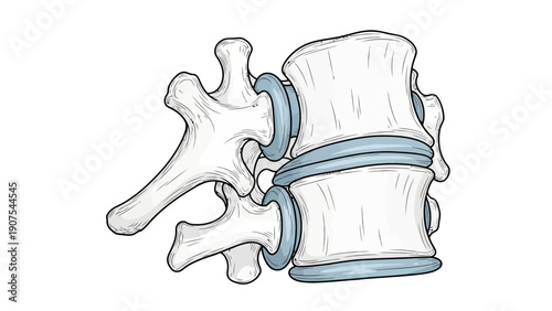 Spine Vertebrae Anatomy Illustration.