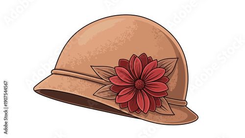 Pith Helmet with Flower.