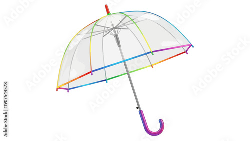 Rainbow Transparent Umbrella.