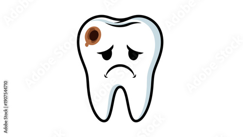 Sad tooth with cavity 2.