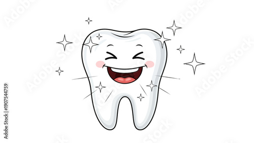 Smiling Cartoon Tooth Icon 2.
