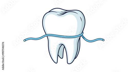 Tooth with Dental Floss 5.