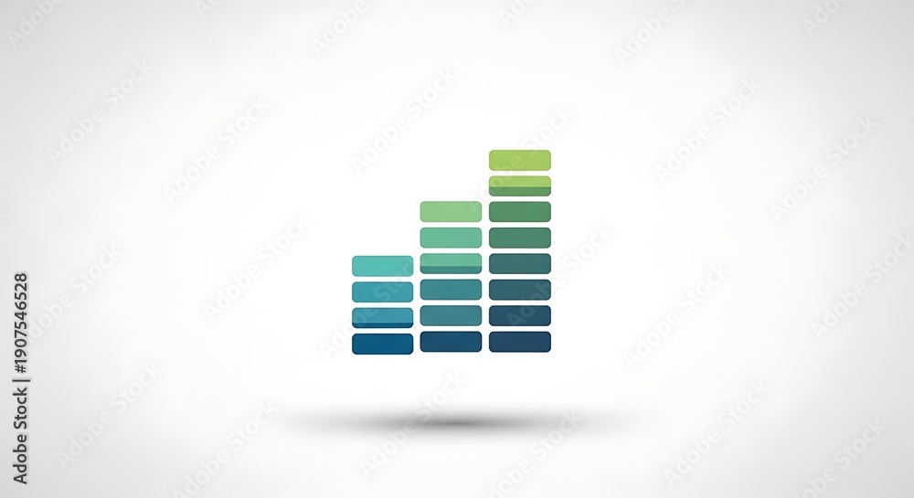 Obraz premium Colorful abstract bar chart graphic showing upward growth progression with gradient blocks