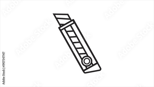 Simple black and white line drawing of a utility knife.