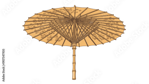 Traditional Bamboo Parasol Umbrella.