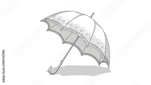 Transparent Umbrella With Floral.