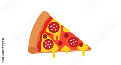 Delicious Slice of Pepperoni Pizza with Melting Cheese.