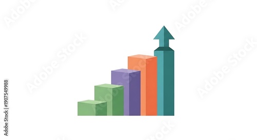 Colorful upward growth bar chart with increasing height and arrow symbolizing progress and success Free Download Colorful upward growth bar chart with increasing height and arrow symbolizing progress and success - GFXLoad