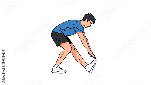 Illustration of a person stretching one leg forward reaching for the toes