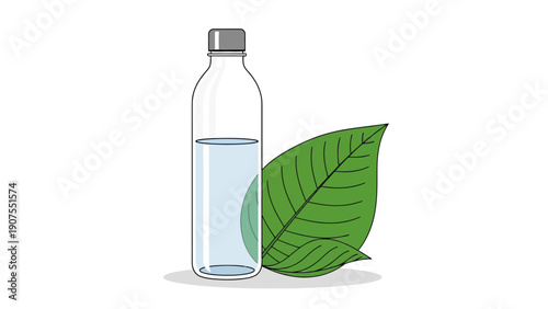 Water Bottle with Leaf.