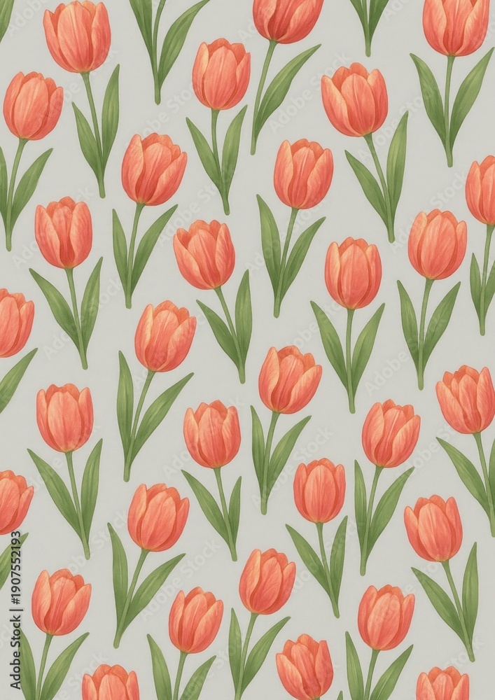 Obraz premium Vibrant tulip floral pattern.