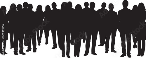 Silhouette of a diverse group of people standing together
