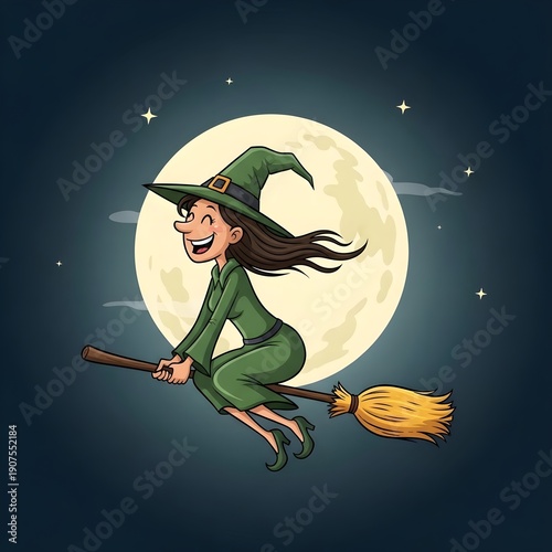 witch on broom