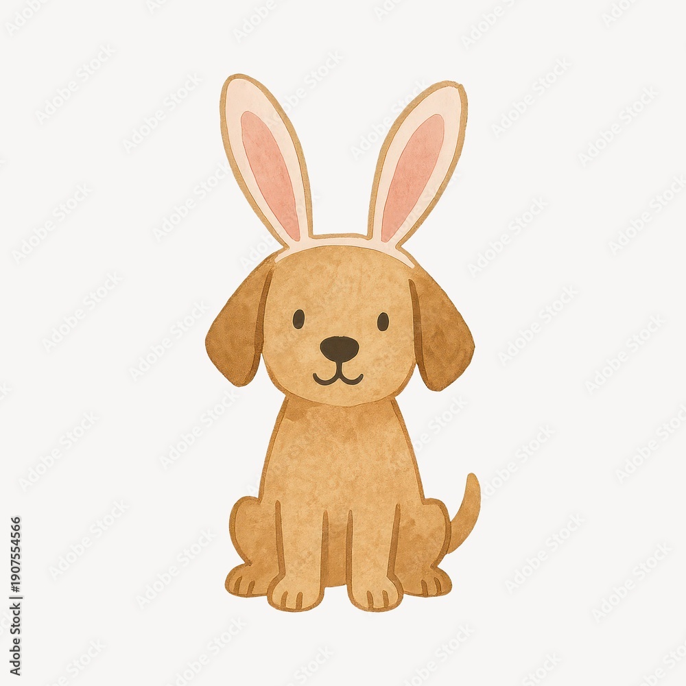Obraz premium Cute dog with bunny ears