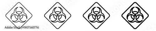 Biohazard Symbol  Icon Set Different Style Collection