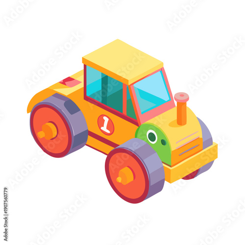 Vector illustration color children construction lorry truck transporting compactors clipart