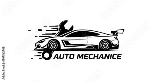 Auto Mechanic Logo Design Template.