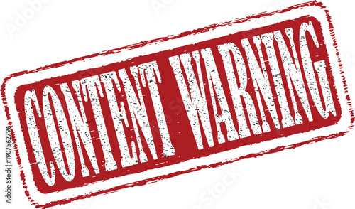 Red content warning stamp on white background