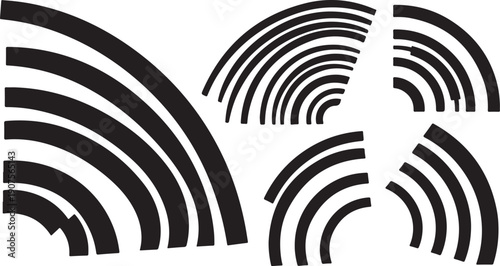 Black and white abstract geometric shapes design elements set