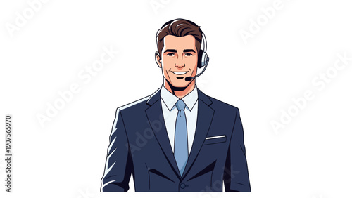 Businessman Wearing Headset.
