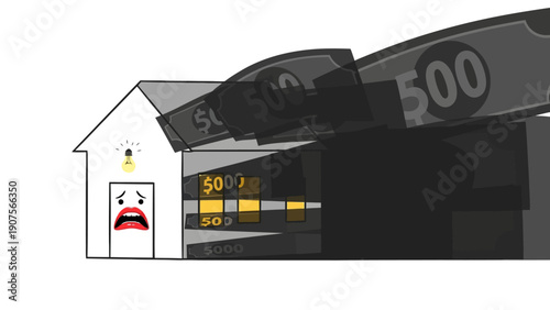 House under heavy weight.