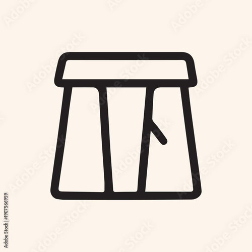 Minimalist Stonehenge Icon Black Line Art on a Neutral Background