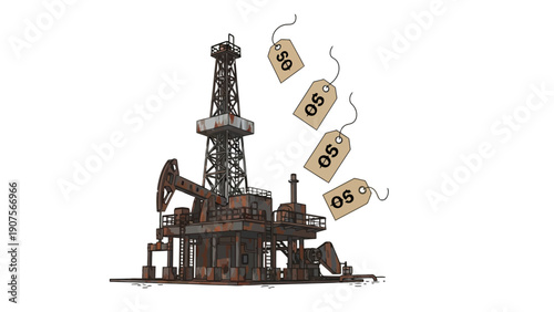 Oil Rig Drilling Platform.